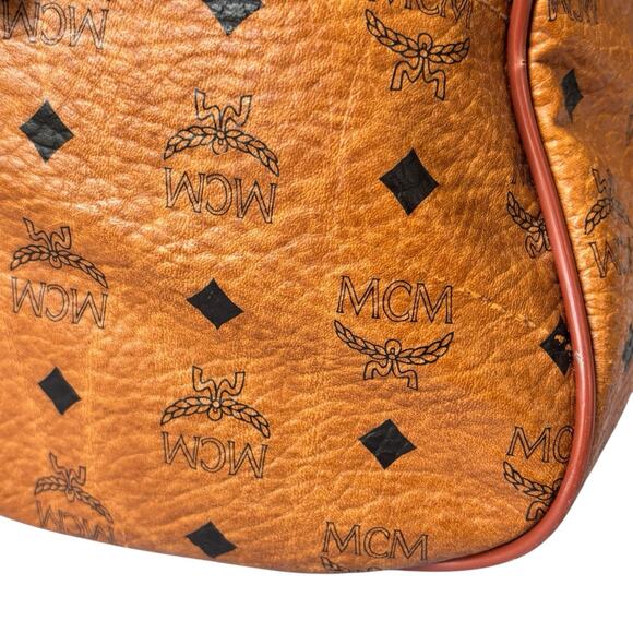 Authentic MCM Visetos brown 2Way Boston Duffel Tavel bag Made In Germany 22” BIG - Picture 13 of 16